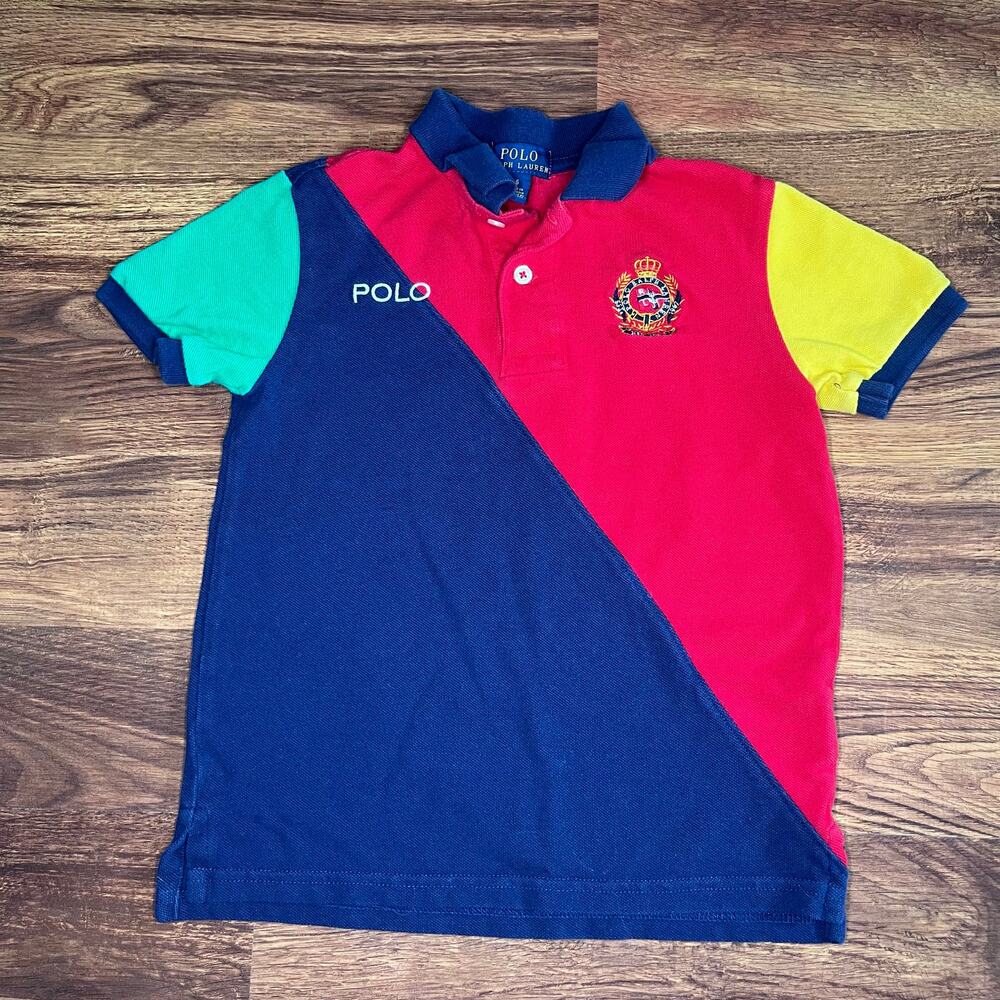 Polo Ralph Lauren Color Block Short Sleeve Shirt Boys Size 6